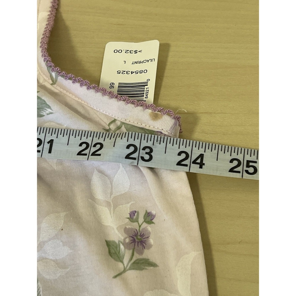 Barbizon Nightgown & Robe Set NWT Sz Large Floral Lilacprint Vtg Lace Smocking - Picture 15 of 16